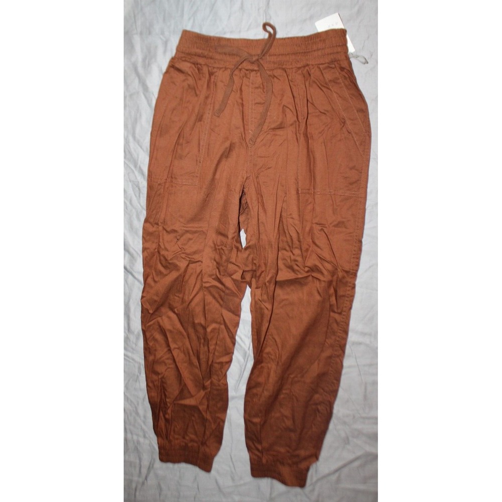 A New Day Jogger Pants Brown Drawstring Pockets Tapered Women's Size XS